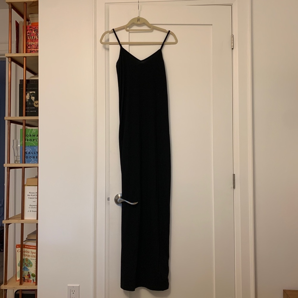 Black cotton maxi dress